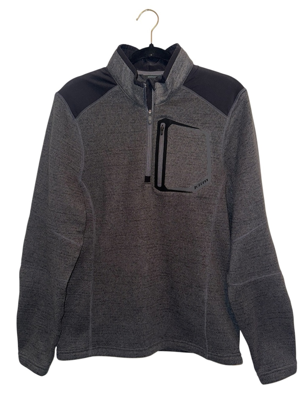 KLIM Grey Black Yukon 1/4 Quarter Zip Pullover